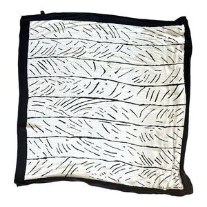 Andre Laug Vintage Silk Scarf Black White Abstract Designer